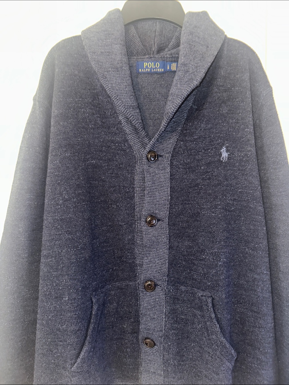 Polo by Ralph Lauren Men's Navy Shawl Collar Button Cardigan